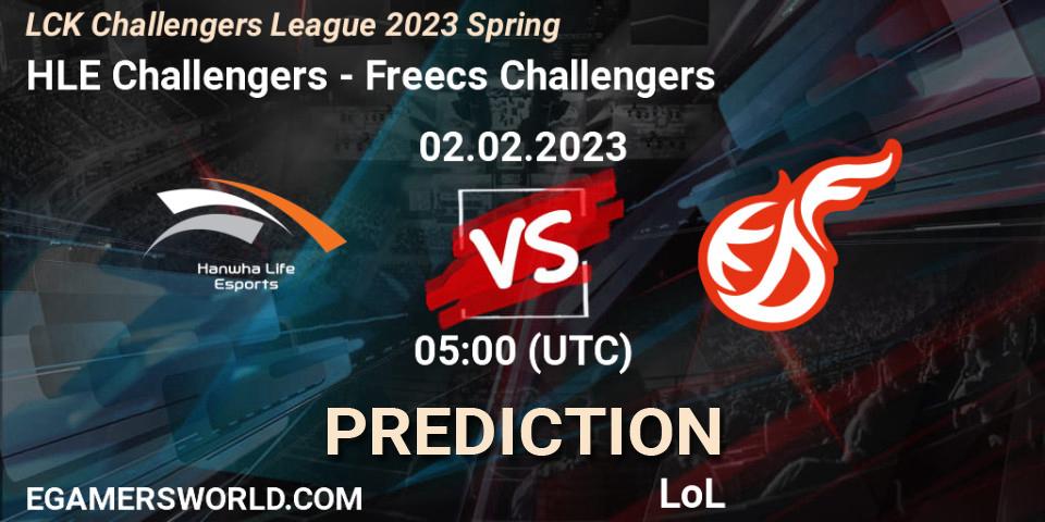 Prognose für das Spiel HLE Challengers VS Freecs Challengers. 02.02.23. LoL - LCK Challengers League 2023 Spring
