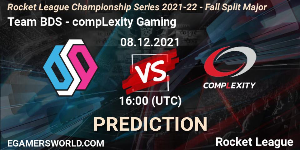 Prognose für das Spiel Team BDS VS compLexity Gaming. 08.12.2021 at 17:00. Rocket League - RLCS 2021-22 - Fall Split Major