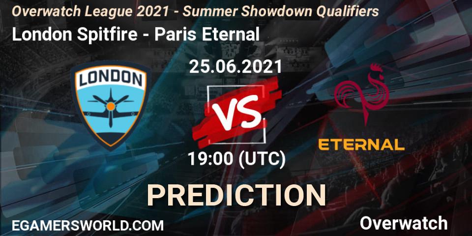Prognose für das Spiel London Spitfire VS Paris Eternal. 25.06.21. Overwatch - Overwatch League 2021 - Summer Showdown Qualifiers