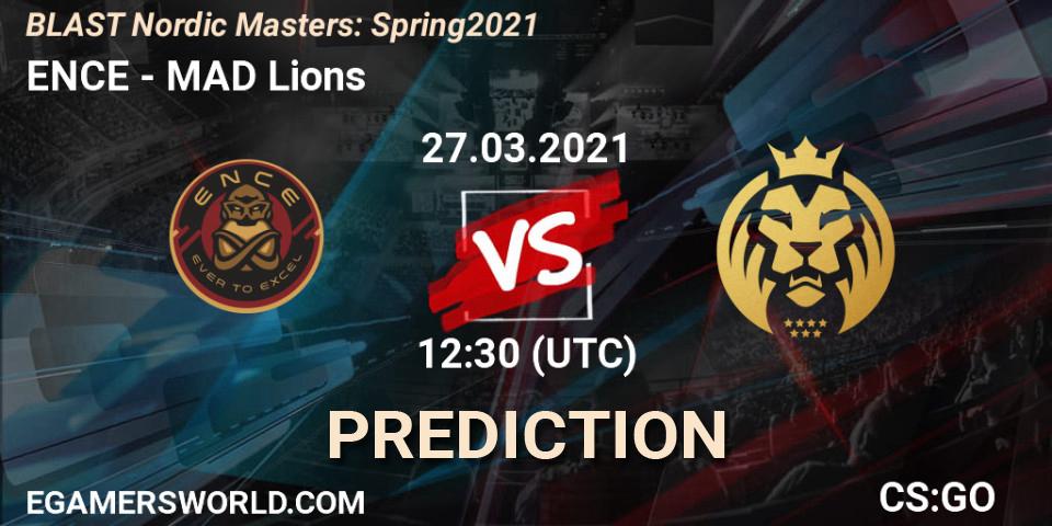 Prognose für das Spiel ENCE VS MAD Lions. 27.03.2021 at 12:30. Counter-Strike (CS2) - BLAST Nordic Masters: Spring 2021