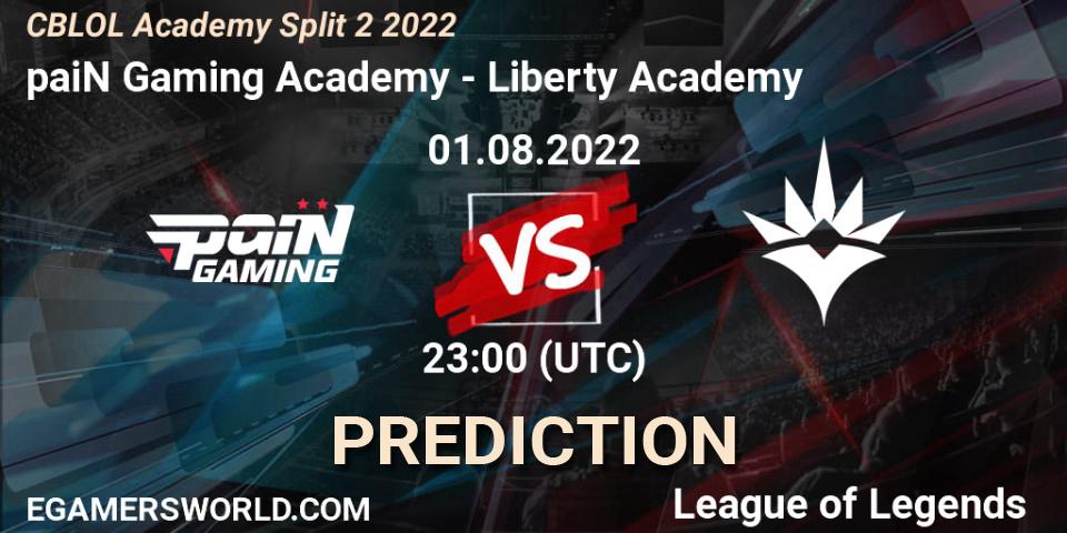 Prognose für das Spiel paiN Gaming Academy VS Liberty Academy. 01.08.2022 at 22:00. LoL - CBLOL Academy Split 2 2022