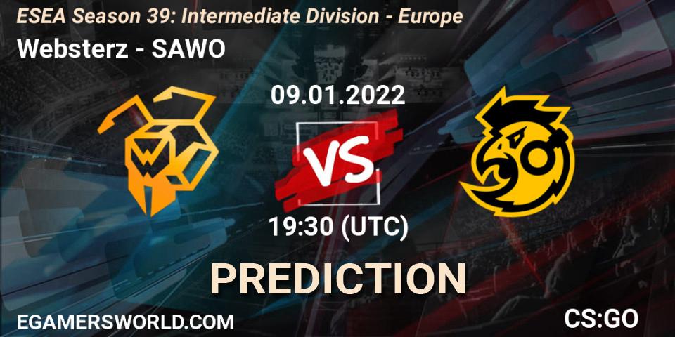 Prognose für das Spiel Websterz VS SAWO. 09.01.22. CS2 (CS:GO) - ESEA Season 39: Intermediate Division - Europe