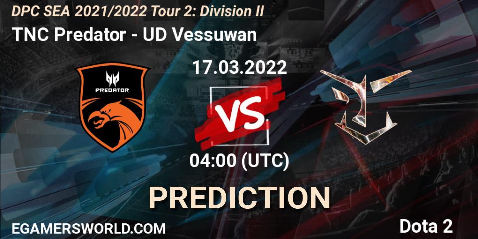 Prognose für das Spiel TNC Predator VS UD Vessuwan. 21.03.22. Dota 2 - DPC 2021/2022 Tour 2: SEA Division II (Lower)