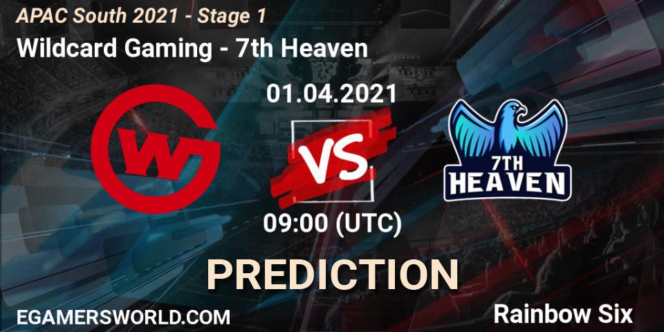 Prognose für das Spiel Wildcard Gaming VS 7th Heaven. 01.04.2021 at 09:00. Rainbow Six - APAC South 2021 - Stage 1
