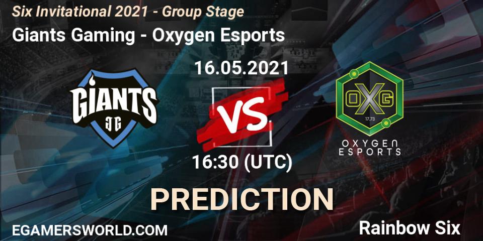 Prognose für das Spiel Giants Gaming VS Oxygen Esports. 16.05.21. Rainbow Six - Six Invitational 2021 - Group Stage
