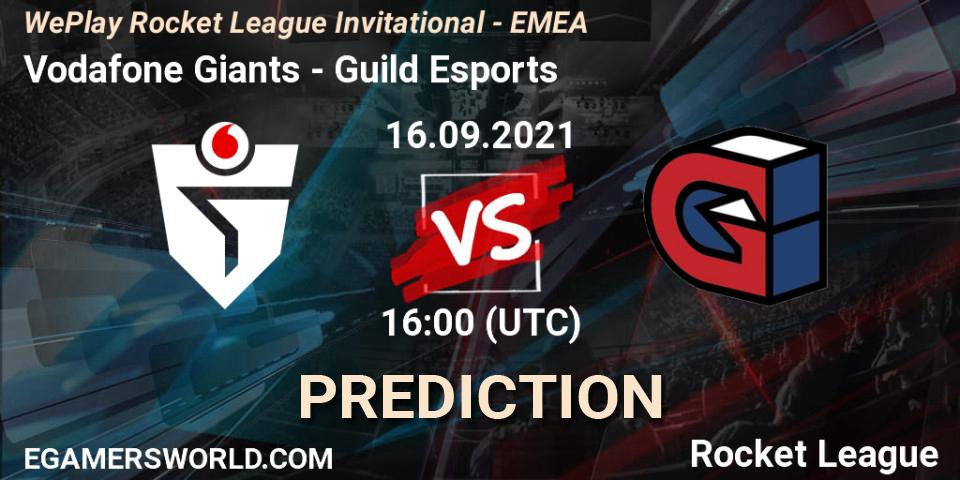 Prognose für das Spiel Vodafone Giants VS Guild Esports. 16.09.21. Rocket League - WePlay Rocket League Invitational - EMEA