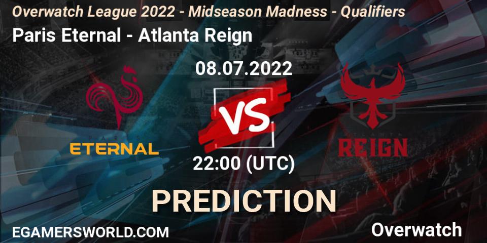 Prognose für das Spiel Paris Eternal VS Atlanta Reign. 08.07.22. Overwatch - Overwatch League 2022 - Midseason Madness - Qualifiers
