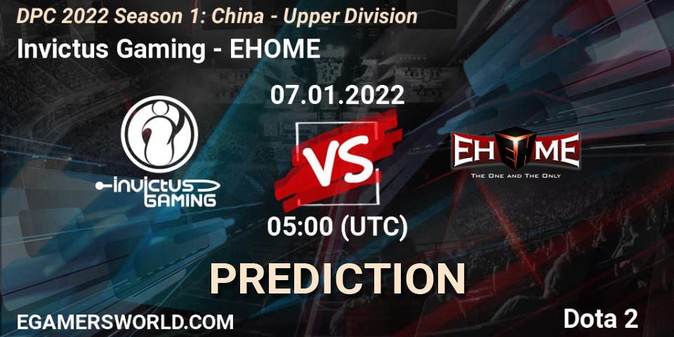 Prognose für das Spiel Invictus Gaming VS EHOME. 07.01.22. Dota 2 - DPC 2022 Season 1: China - Upper Division