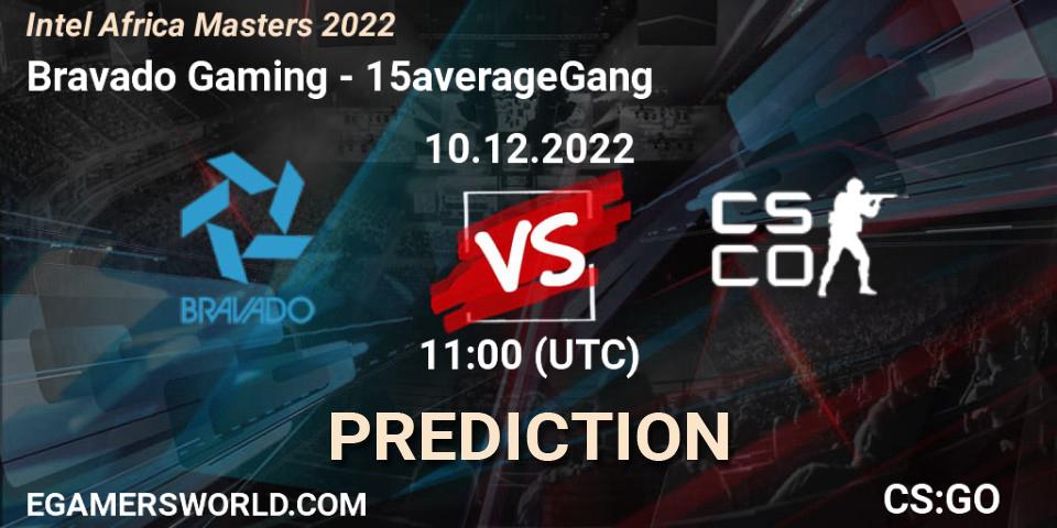 Prognose für das Spiel Bravado Gaming VS 15averageGang. 10.12.2022 at 11:00. Counter-Strike (CS2) - Intel Africa Masters 2022