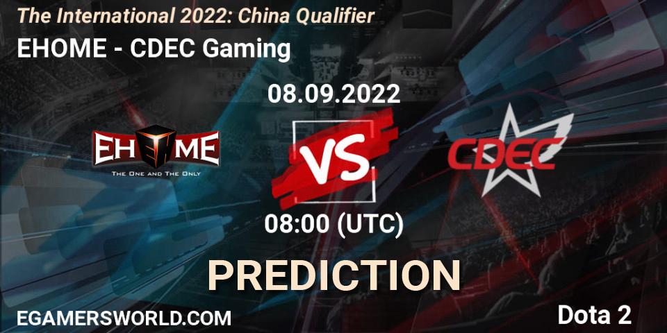 Prognose für das Spiel EHOME VS CDEC Gaming. 08.09.22. Dota 2 - The International 2022: China Qualifier