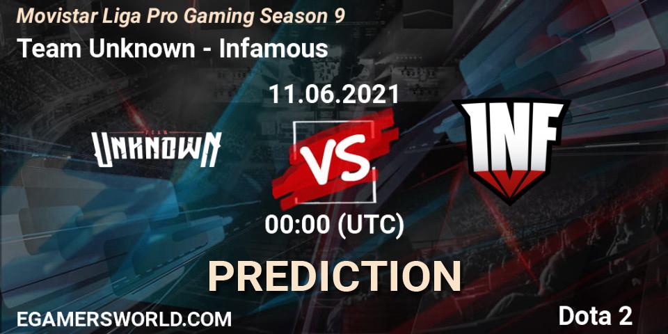 Prognose für das Spiel Team Unknown VS Infamous. 11.06.21. Dota 2 - Movistar Liga Pro Gaming Season 9
