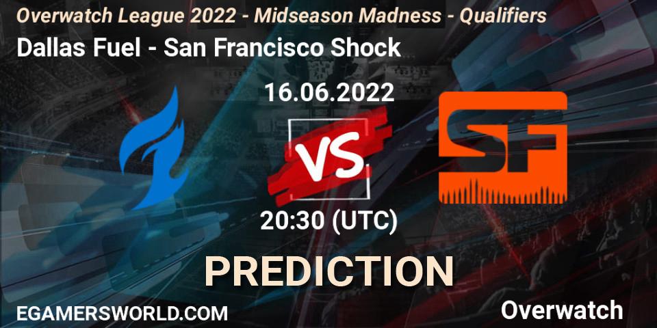 Prognose für das Spiel Dallas Fuel VS San Francisco Shock. 16.06.22. Overwatch - Overwatch League 2022 - Midseason Madness - Qualifiers