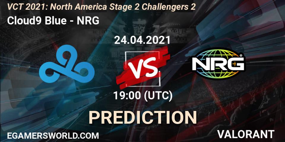 Prognose für das Spiel Cloud9 Blue VS NRG. 24.04.21. VALORANT - VCT 2021: North America Stage 2 Challengers 2