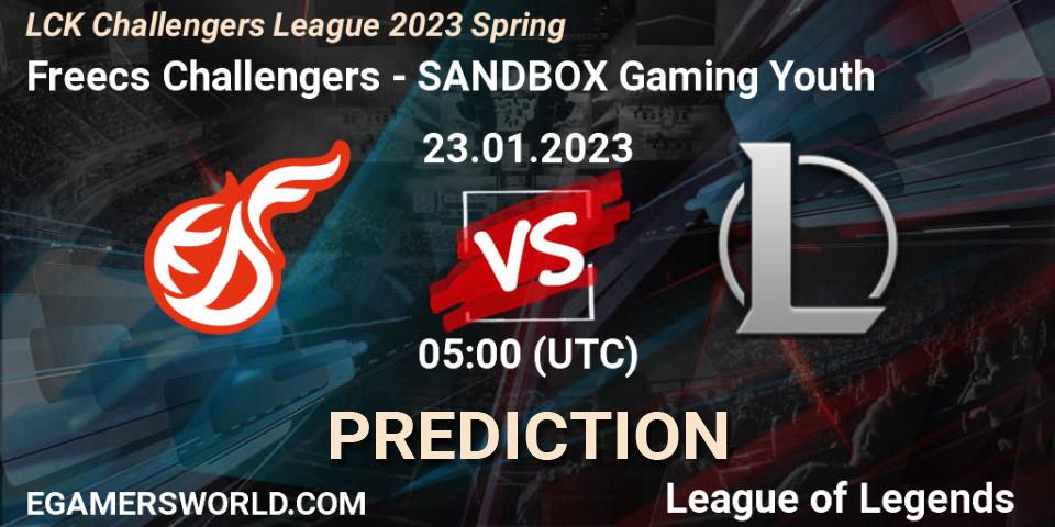 Prognose für das Spiel Freecs Challengers VS SANDBOX Gaming Youth. 23.01.23. LoL - LCK Challengers League 2023 Spring