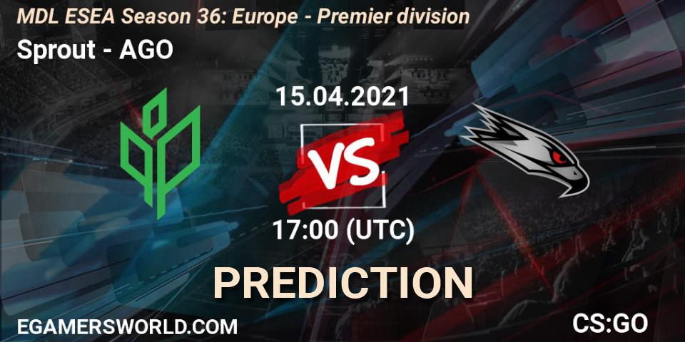 Prognose für das Spiel Sprout VS AGO. 15.04.21. CS2 (CS:GO) - MDL ESEA Season 36: Europe - Premier division