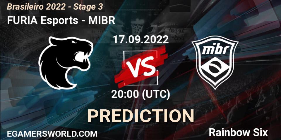 Prognose für das Spiel FURIA Esports VS MIBR. 17.09.22. Rainbow Six - Brasileirão 2022 - Stage 3