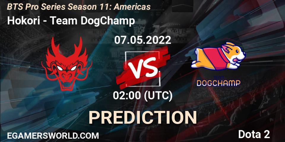 Prognose für das Spiel Hokori VS Team DogChamp. 06.05.22. Dota 2 - BTS Pro Series Season 11: Americas