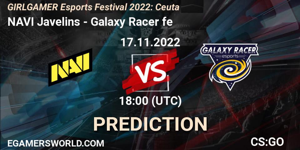 Prognose für das Spiel NAVI Javelins VS Galaxy Racer fe. 17.11.22. CS2 (CS:GO) - GIRLGAMER Esports Festival 2022: Ceuta