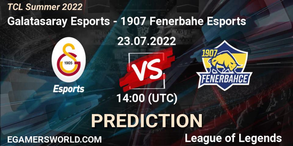 Prognose für das Spiel Galatasaray Esports VS 1907 Fenerbahçe Esports. 23.07.22. LoL - TCL Summer 2022