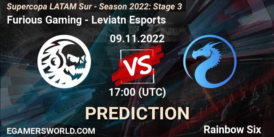 Prognose für das Spiel Furious Gaming VS Leviatán Esports. 09.11.2022 at 17:00. Rainbow Six - Supercopa LATAM Sur - Season 2022: Stage 3