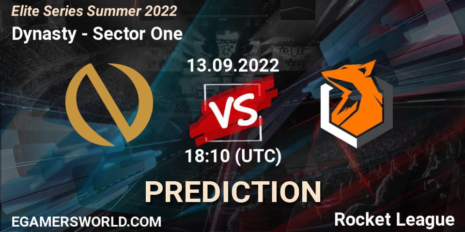 Prognose für das Spiel Dynasty VS Sector One. 13.09.22. Rocket League - Elite Series Summer 2022
