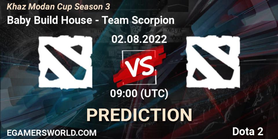 Prognose für das Spiel Baby Build House VS Team Scorpion. 02.08.2022 at 06:05. Dota 2 - Khaz Modan Cup Season 3