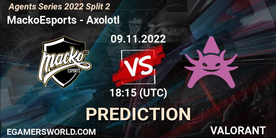 Prognose für das Spiel MackoEsports VS Axolotl. 09.11.22. VALORANT - Agents Series 2022 Split 2