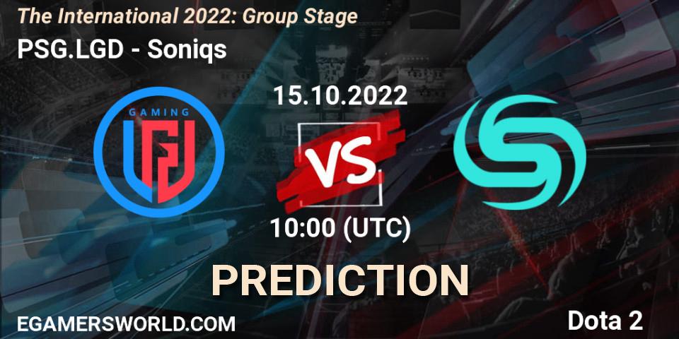 Prognose für das Spiel PSG.LGD VS Soniqs. 15.10.2022 at 12:51. Dota 2 - The International 2022: Group Stage