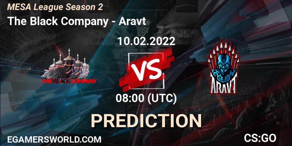 Prognose für das Spiel The Black Company VS Aravt. 15.02.2022 at 08:00. Counter-Strike (CS2) - MESA League Season 2