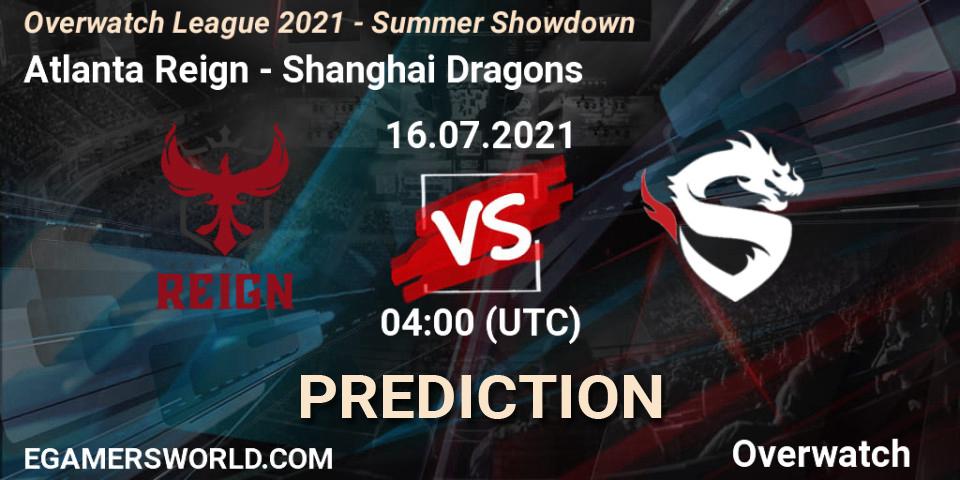 Prognose für das Spiel Atlanta Reign VS Shanghai Dragons. 16.07.2021 at 02:30. Overwatch - Overwatch League 2021 - Summer Showdown