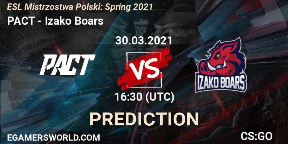 Prognose für das Spiel PACT VS Izako Boars. 30.03.21. CS2 (CS:GO) - ESL Mistrzostwa Polski: Spring 2021