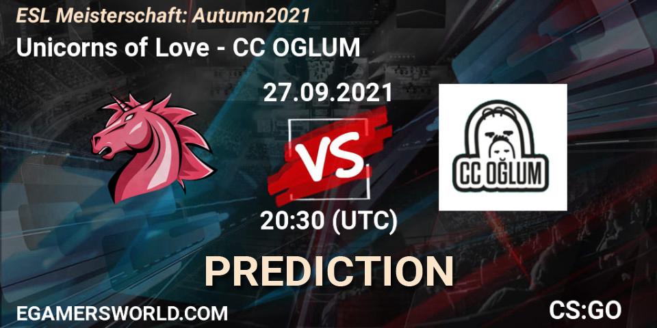 Prognose für das Spiel Unicorns of Love VS CC OGLUM. 27.09.21. CS2 (CS:GO) - ESL Meisterschaft: Autumn 2021