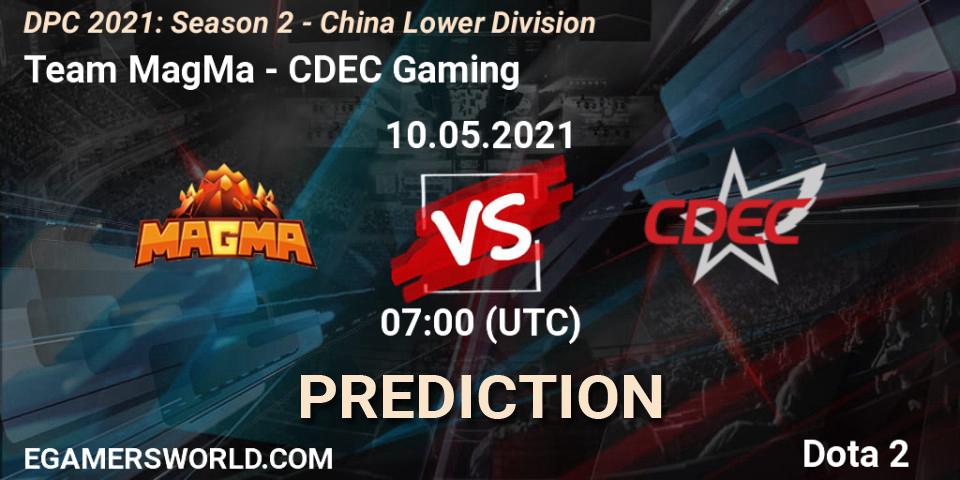 Prognose für das Spiel Team MagMa VS CDEC Gaming. 10.05.21. Dota 2 - DPC 2021: Season 2 - China Lower Division