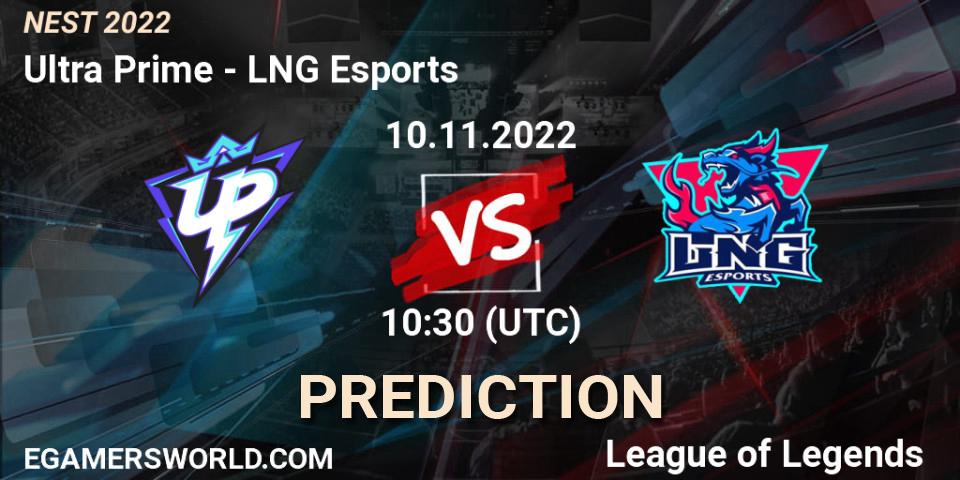 Prognose für das Spiel Ultra Prime VS LNG Esports. 10.11.22. LoL - NEST 2022