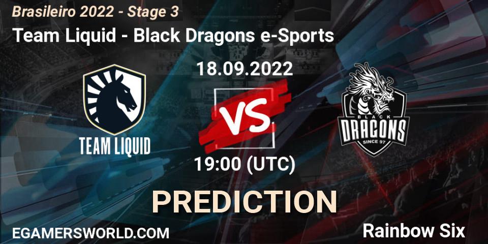 Prognose für das Spiel Team Liquid VS Black Dragons e-Sports. 18.09.22. Rainbow Six - Brasileirão 2022 - Stage 3