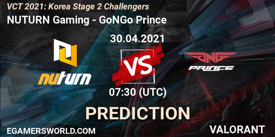 Prognose für das Spiel NUTURN Gaming VS GoNGo Prince. 30.04.2021 at 07:30. VALORANT - VCT 2021: Korea Stage 2 Challengers