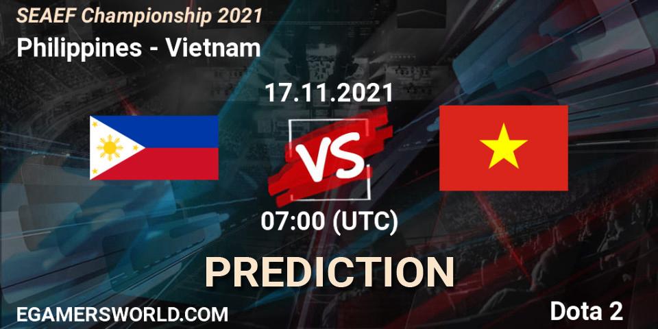 Prognose für das Spiel Philippines VS Vietnam. 17.11.21. Dota 2 - SEAEF Dota2 Championship 2021