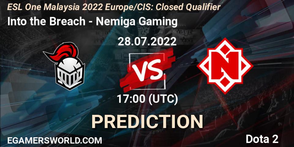 Prognose für das Spiel Into the Breach VS Nemiga Gaming. 28.07.22. Dota 2 - ESL One Malaysia 2022 Europe/CIS: Closed Qualifier