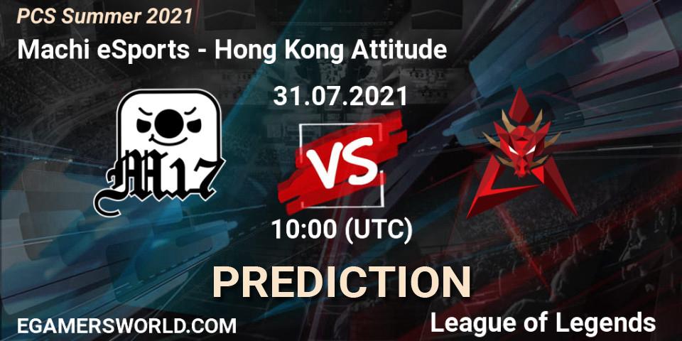 Prognose für das Spiel Machi eSports VS Hong Kong Attitude. 31.07.21. LoL - PCS Summer 2021