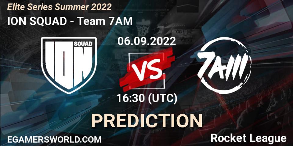 Prognose für das Spiel ION SQUAD VS Team 7AM. 06.09.2022 at 16:30. Rocket League - Elite Series Summer 2022