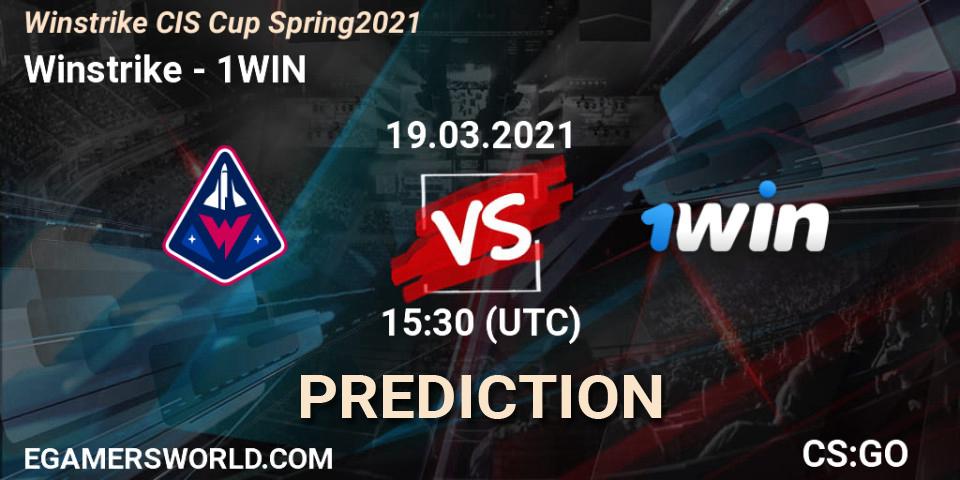 Prognose für das Spiel Winstrike VS 1WIN. 19.03.21. CS2 (CS:GO) - Winstrike CIS Cup Spring 2021