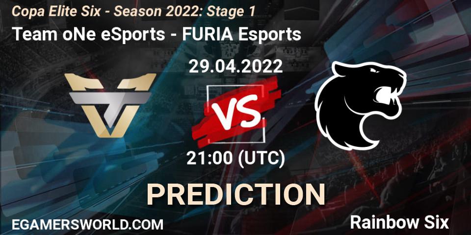 Prognose für das Spiel Team oNe eSports VS FURIA Esports. 29.04.2022 at 21:00. Rainbow Six - Copa Elite Six - Season 2022: Stage 1