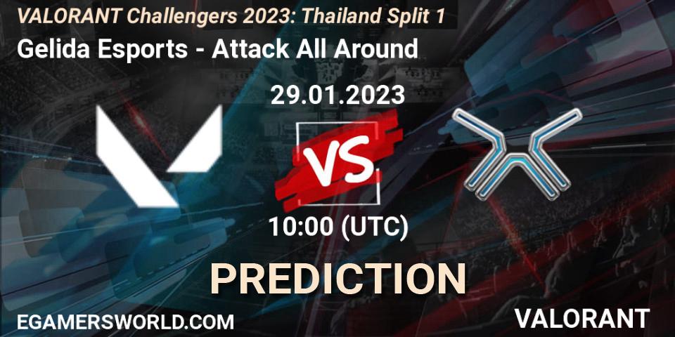 Prognose für das Spiel Gelida Esports VS Attack All Around. 29.01.23. VALORANT - VALORANT Challengers 2023: Thailand Split 1