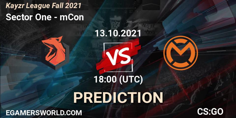 Prognose für das Spiel Sector One VS mCon. 13.10.2021 at 18:00. Counter-Strike (CS2) - Kayzr League Fall 2021