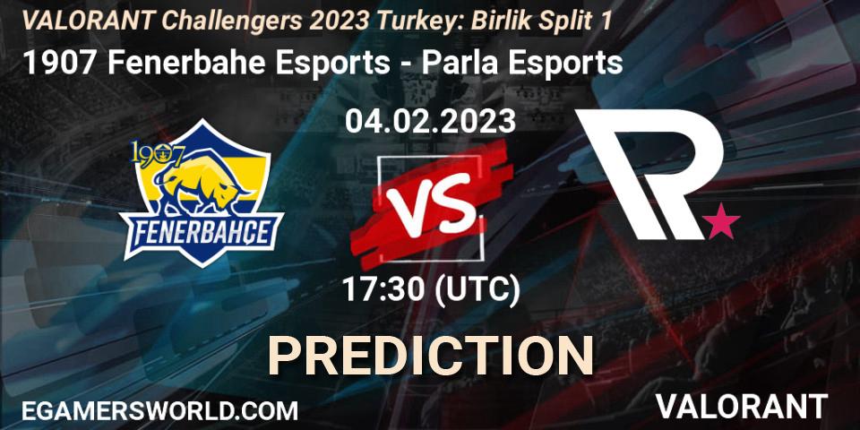 Prognose für das Spiel 1907 Fenerbahçe Esports VS Parla Esports. 04.02.23. VALORANT - VALORANT Challengers 2023 Turkey: Birlik Split 1