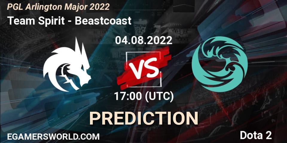 Prognose für das Spiel Team Spirit VS Beastcoast. 04.08.2022 at 17:19. Dota 2 - PGL Arlington Major 2022 - Group Stage