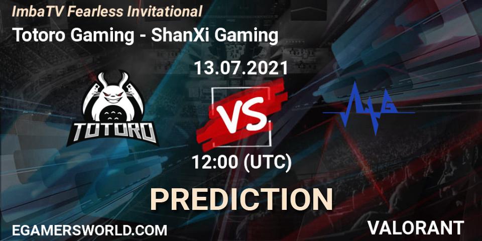 Prognose für das Spiel Totoro Gaming VS ShanXi Gaming. 13.07.2021 at 12:00. VALORANT - ImbaTV Fearless Invitational