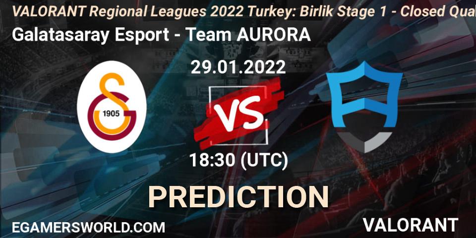 Prognose für das Spiel Galatasaray Esport VS Team AURORA. 29.01.2022 at 17:00. VALORANT - VALORANT Regional Leagues 2022 Turkey: Birlik Stage 1 - Closed Qualifier