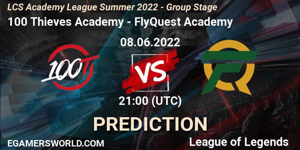 Prognose für das Spiel 100 Thieves Academy VS FlyQuest Academy. 08.06.22. LoL - LCS Academy League Summer 2022 - Group Stage