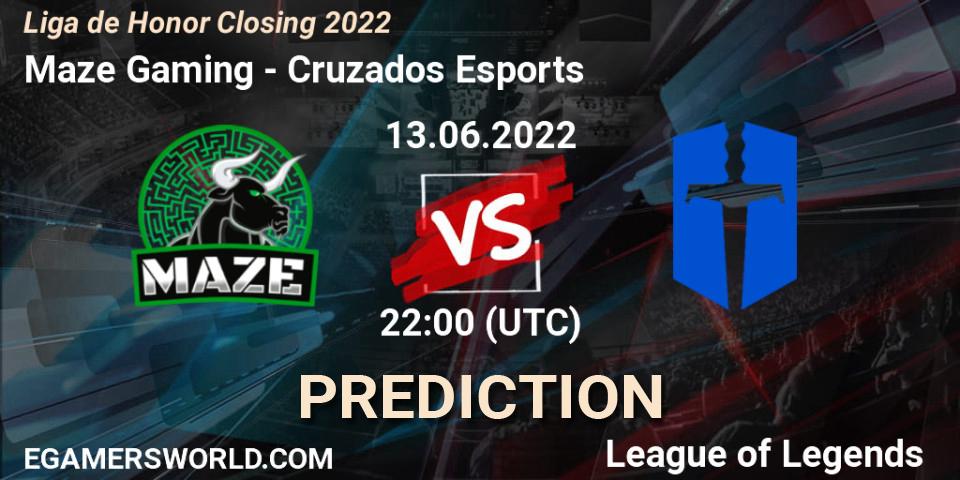 Prognose für das Spiel Maze Gaming VS Cruzados Esports. 13.06.2022 at 22:00. LoL - Liga de Honor Closing 2022